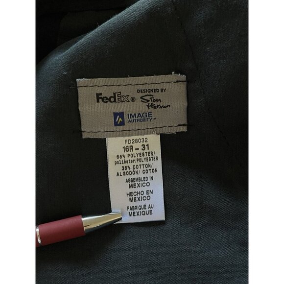 FedEx Work Pants 16x31 Navy Blue Reflective Stan Hermon - Picture 3 of 3